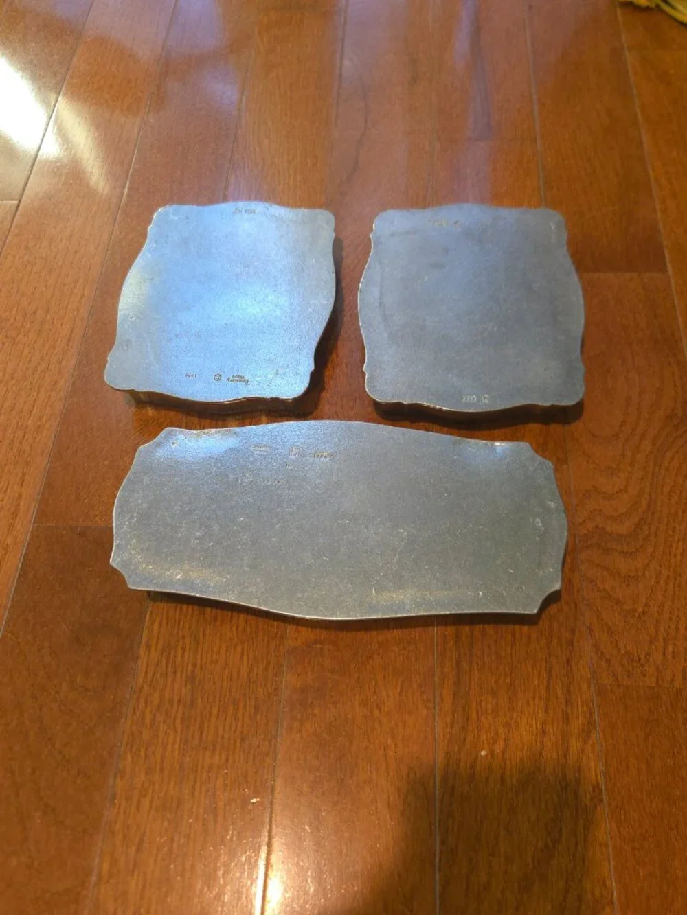 Country Ware Wilton Armetale Vintage 3-Piece Trinket Vanity Tray Set, 1976